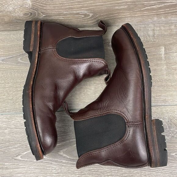 Frye Bowery Chelsea 3487186 Men's Sz 10.5D Dark Brown Leather Pull On Lug Boots - Picture 9 of 16